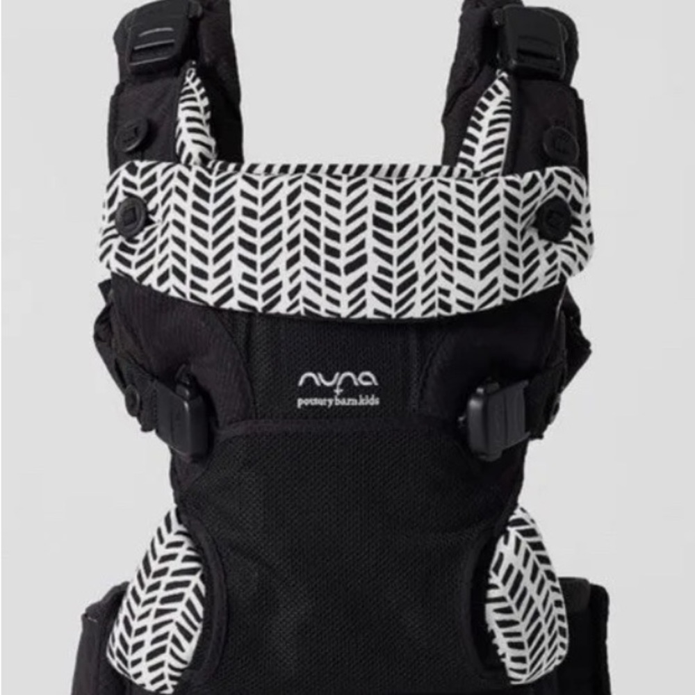 Nuna pottery barn carrier in gray. Picture is in black as only one found online